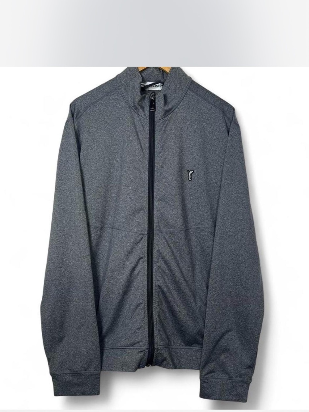 Golfino Mens L Full Zip Fleece Jacket‎ Gray Outdoor Warm Layering